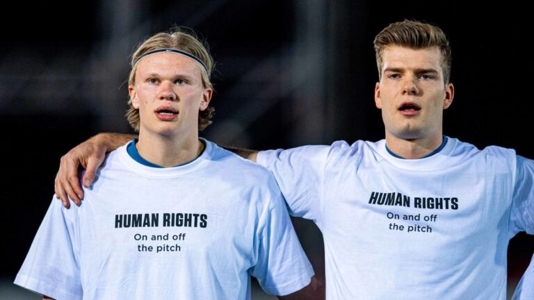 Norway players wear t-shirts in protest of Qatar World Cup ahead of qualifier against Gibraltar