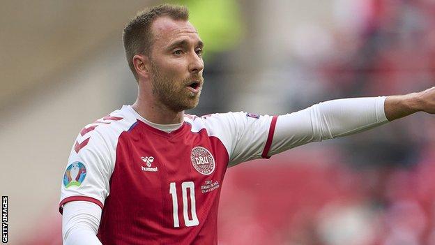 Christian Eriksen: Denmark & Belgium players and fans show support in 10th minute