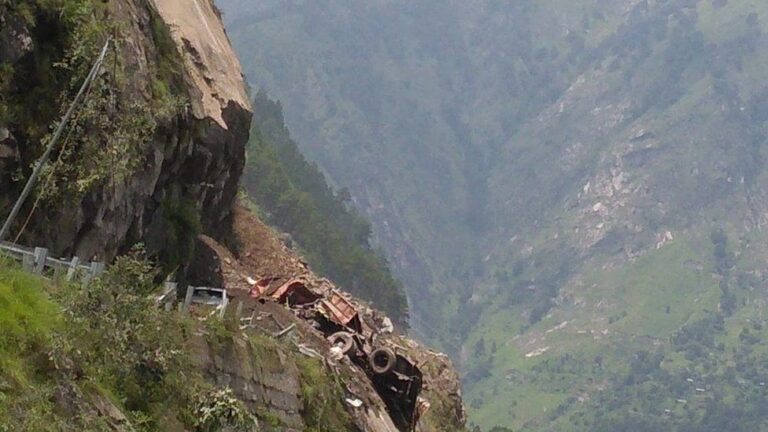 Kinnaur: Two dead and dozens trapped in India landslide