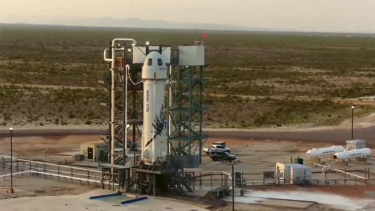 Jeff Bezos’ Blue Origin launches and returns first six passenger spaceflight