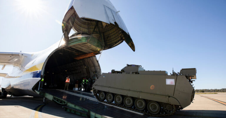 Armored Personnel Carriers are being dispatched to Ukraine from Australia.