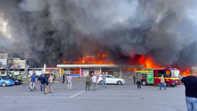 Missile Strike on Crowded Mall in Ukraine Kills 10.